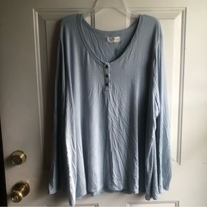 NWT Maurices women’s light blue long sleeve sleep shirt size 2x